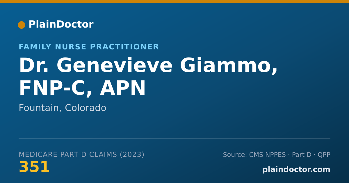 Shareable card for Genevieve Giammo, FNP-C, APN - Family Nurse Practitioner, Fountain, CO