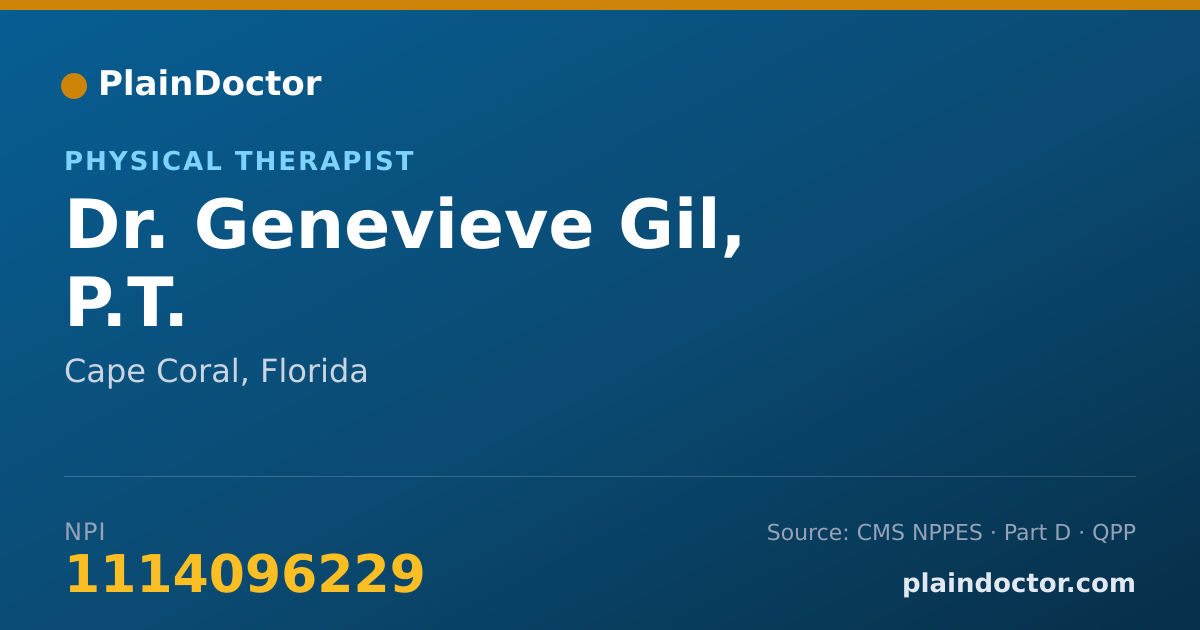 Shareable card for Genevieve Gil, P.T. - Physical Therapist, Cape Coral, FL