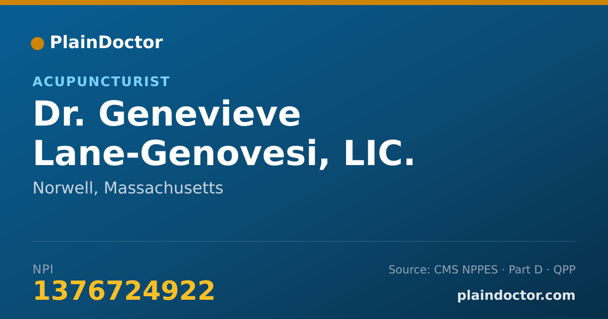 Shareable card for Genevieve Lane-Genovesi, LIC. AC. - Acupuncturist, Norwell, MA