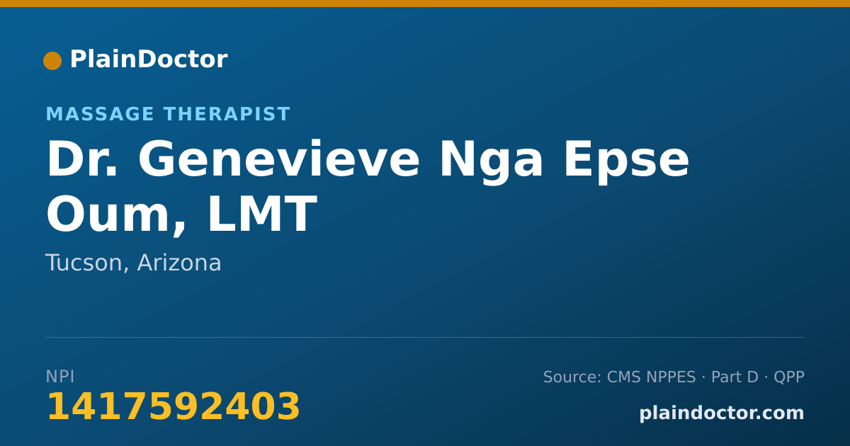 Shareable card for Genevieve Nga Epse Oum, LMT - Massage Therapist, Tucson, AZ
