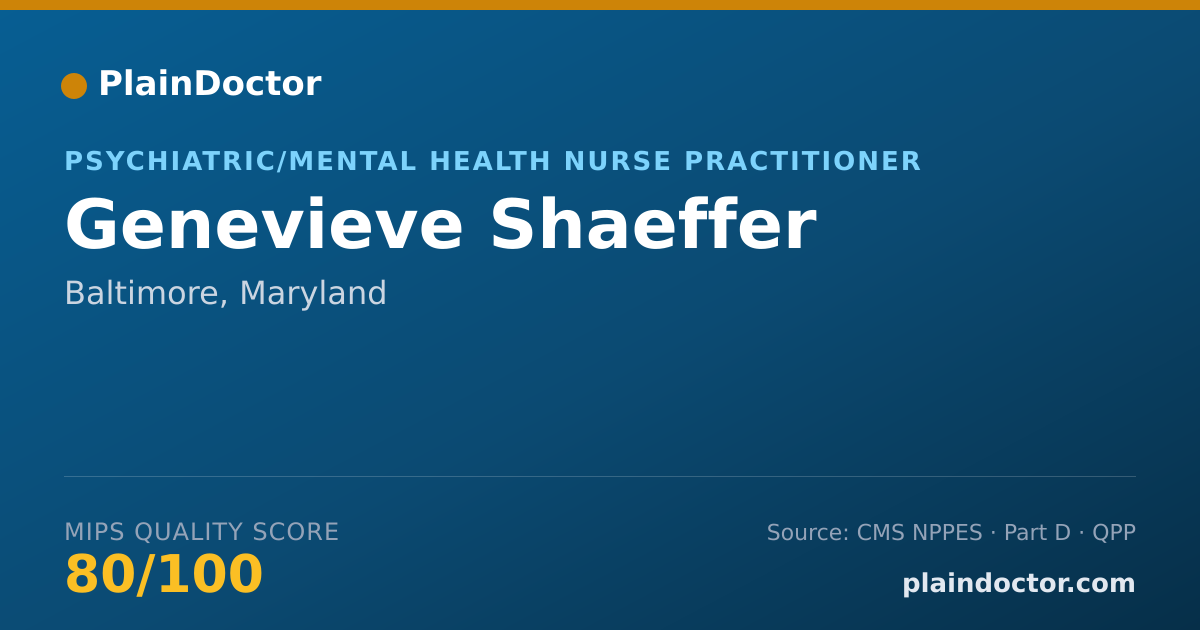 Shareable card for Genevieve Shaeffer - Psychiatric/Mental Health Nurse Practitioner, Baltimore, MD