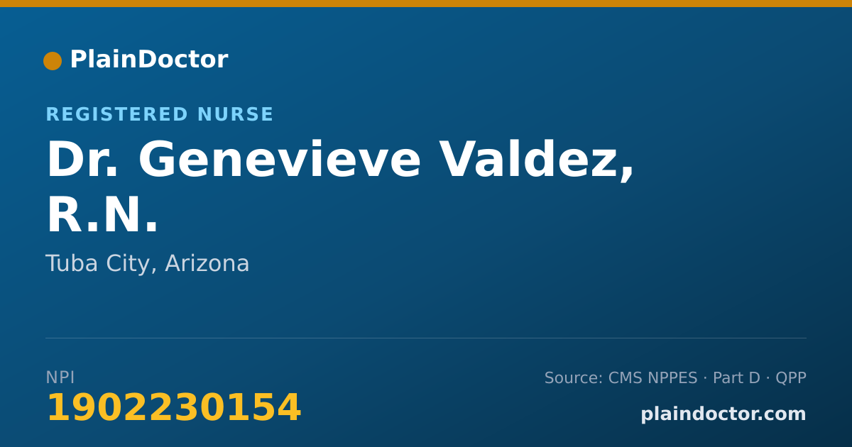 Shareable card for Genevieve Valdez, R.N. - Registered Nurse, Tuba City, AZ