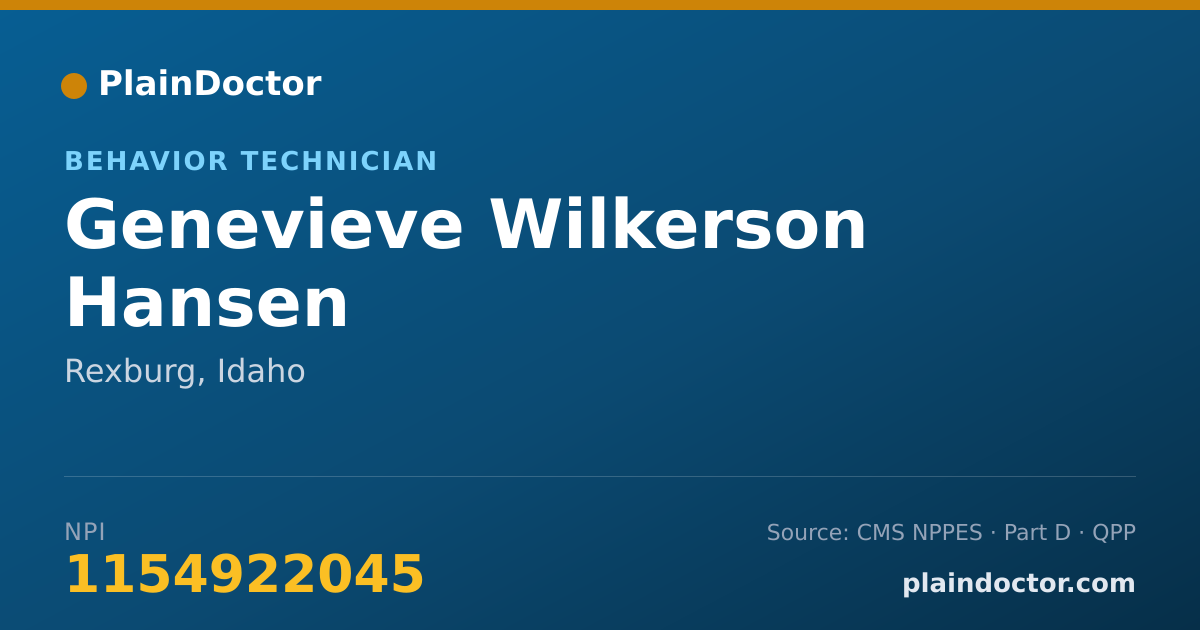 Shareable card for Genevieve Wilkerson Hansen - Behavior Technician, Rexburg, ID