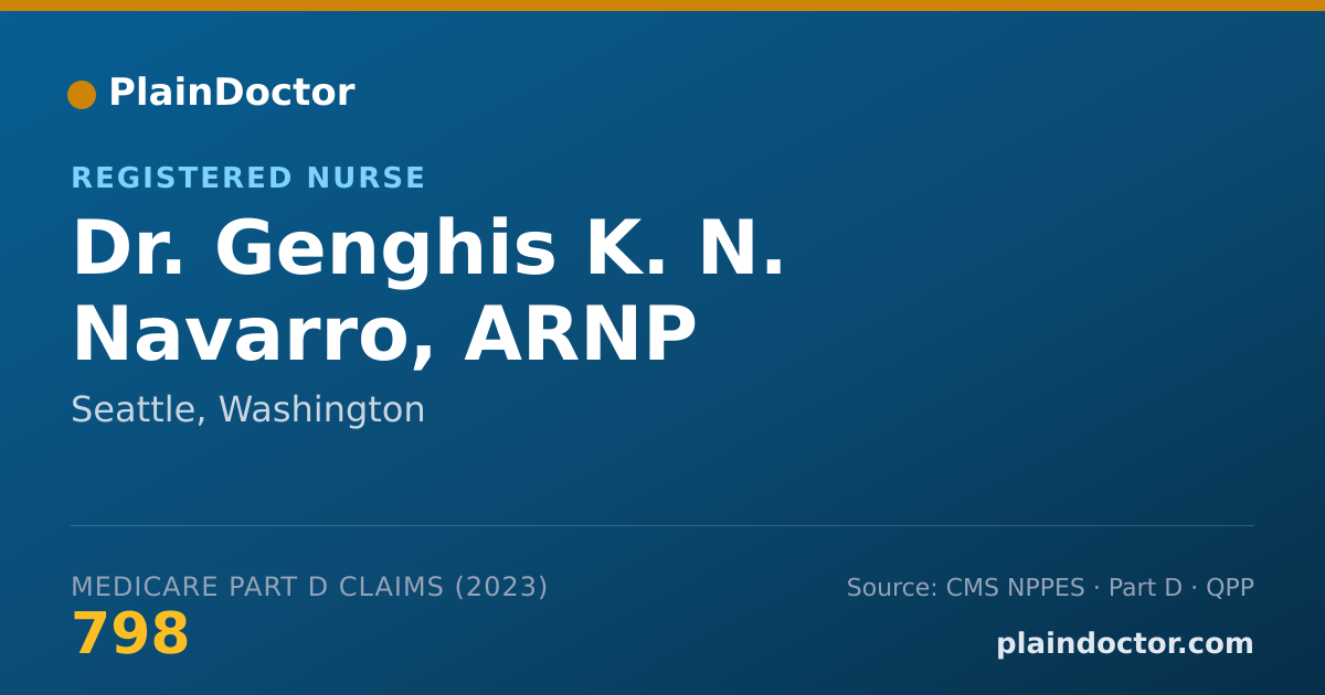 Shareable card for Genghis K. N. Navarro, ARNP - Registered Nurse, Seattle, WA