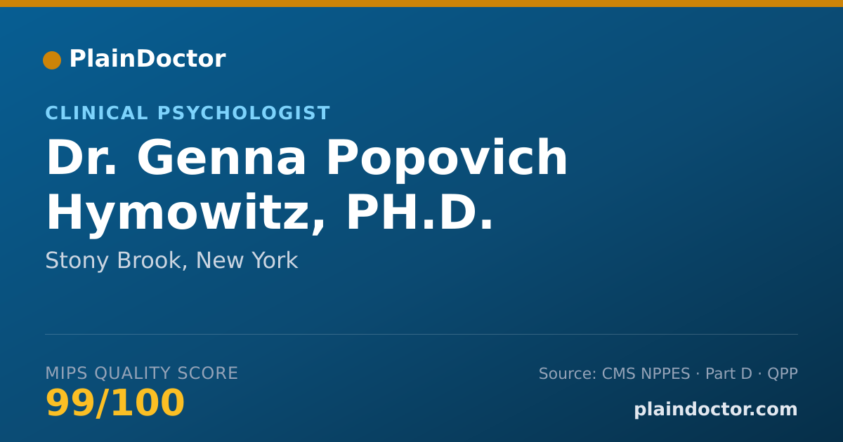 Shareable card for Genna Popovich Hymowitz, PH.D. - Clinical Psychologist, Stony Brook, NY