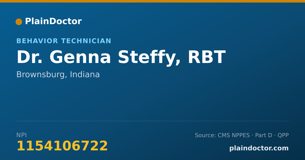 Shareable card for Genna Steffy, RBT - Behavior Technician, Brownsburg, IN