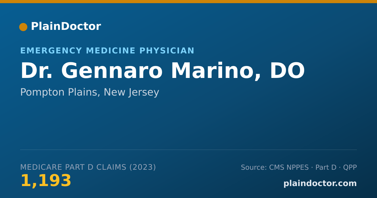 Shareable card for Gennaro Marino, DO - Emergency Medicine Physician, Pompton Plains, NJ