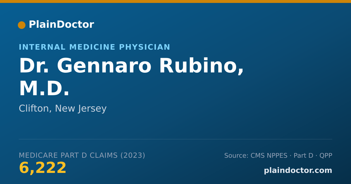 Shareable card for Gennaro Rubino, M.D. - Internal Medicine Physician, Clifton, NJ