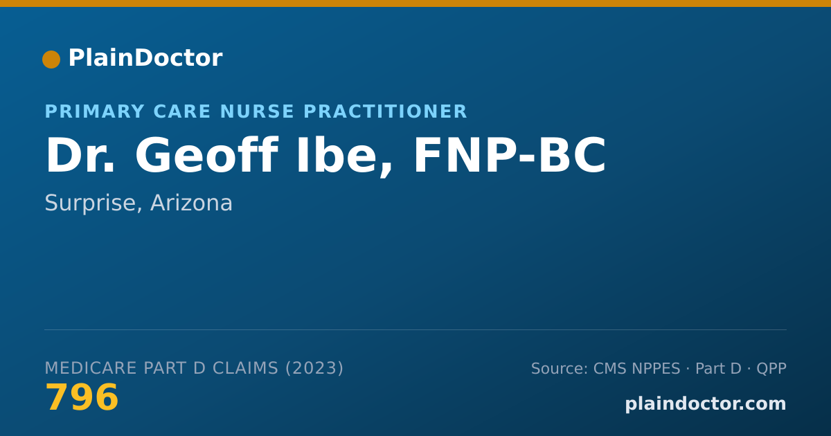 Shareable card for Geoff Ibe, FNP-BC - Primary Care Nurse Practitioner, Surprise, AZ