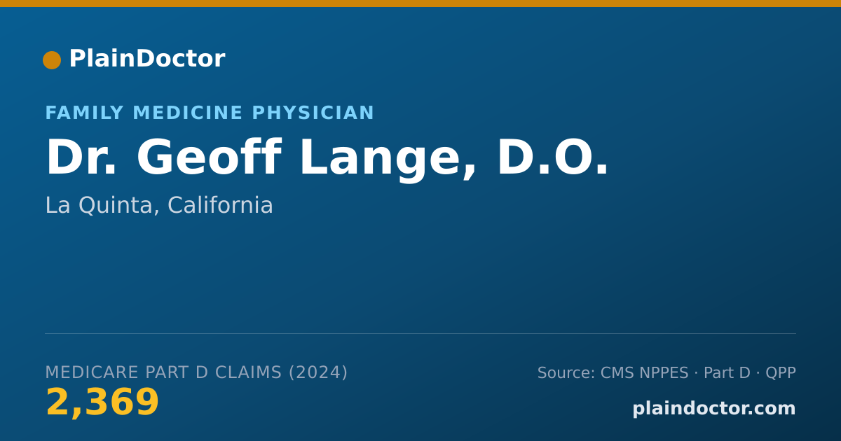 Shareable card for Geoff Lange, D.O. - Sports Medicine (Family Medicine) Physician, La Quinta, CA