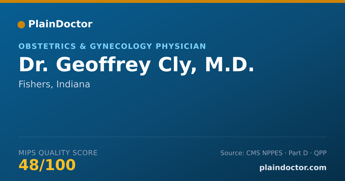 Shareable card for Geoffrey Cly, M.D. - Obstetrics & Gynecology Physician, Fishers, IN