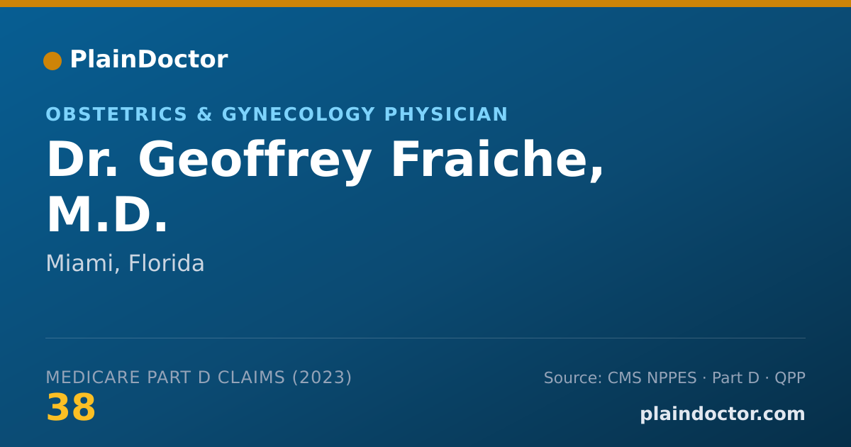 Shareable card for Geoffrey Fraiche, M.D. - Obstetrics & Gynecology Physician, Miami, FL