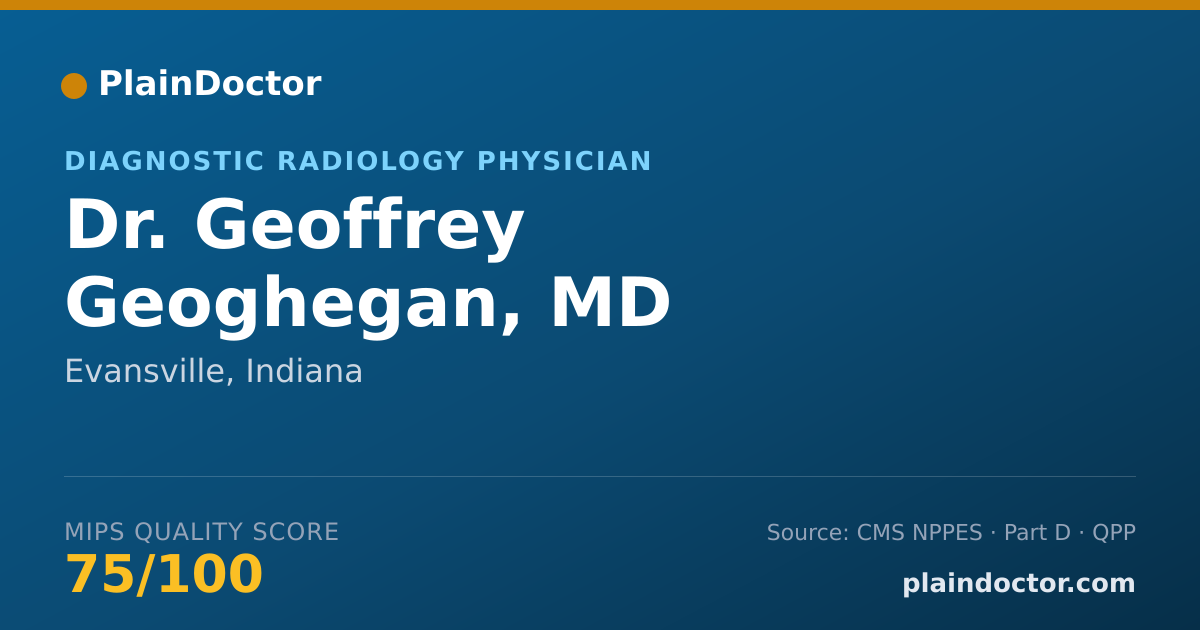 Shareable card for Geoffrey Geoghegan, MD - Diagnostic Radiology Physician, Evansville, IN