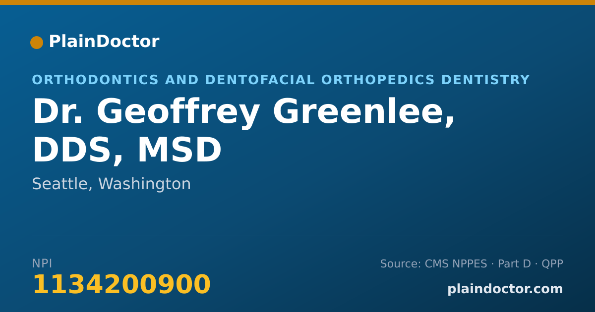 Shareable card for Geoffrey Greenlee, DDS, MSD - Orthodontics and Dentofacial Orthopedics Dentistry, Seattle, WA