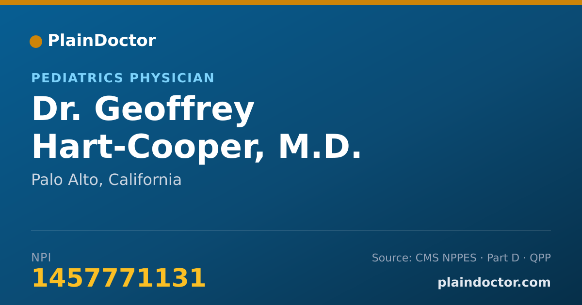 Shareable card for Geoffrey Hart-Cooper, M.D. - Pediatrics Physician, Palo Alto, CA