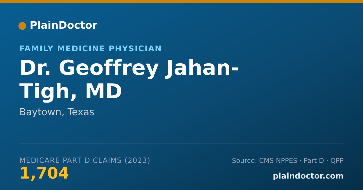 Shareable card for Geoffrey Jahan- Tigh, MD - Family Medicine Physician, Baytown, TX