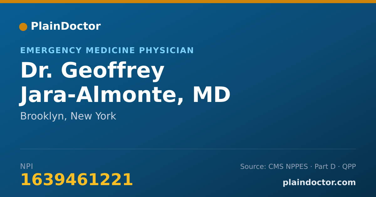Shareable card for Geoffrey Jara-Almonte, MD - Emergency Medicine Physician, Brooklyn, NY