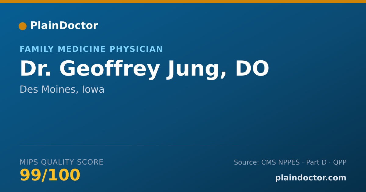 Shareable card for Geoffrey Jung, DO - Family Medicine Physician, Des Moines, IA