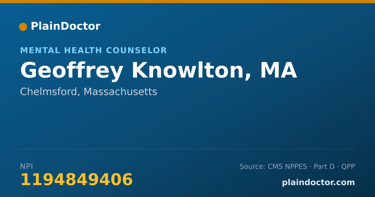 Shareable card for Geoffrey Knowlton, MA - Mental Health Counselor, Chelmsford, MA