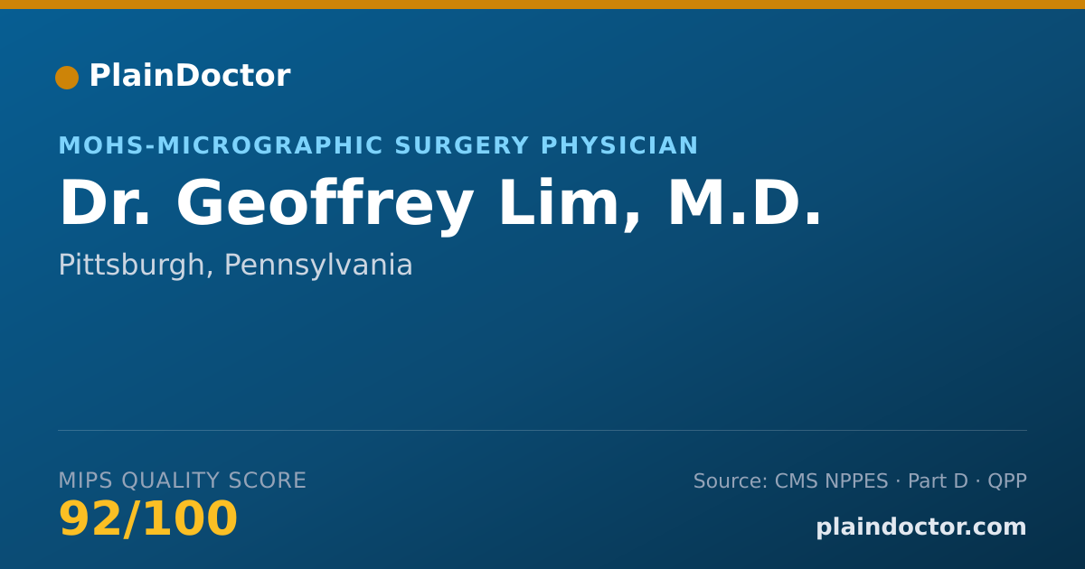 Shareable card for Geoffrey Lim, M.D. - Dermatology Physician, Pittsburgh, PA