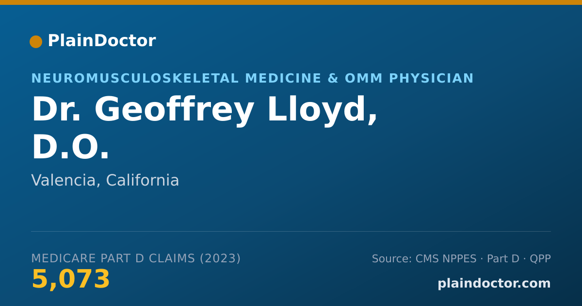 Shareable card for Geoffrey Lloyd, D.O. - Neuromusculoskeletal Medicine & OMM Physician, Valencia, CA
