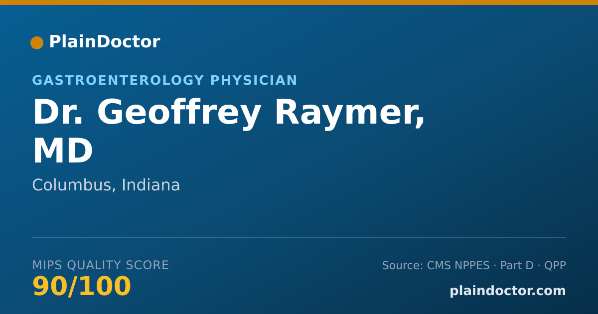 Shareable card for Geoffrey Raymer, MD - Gastroenterology Physician, Columbus, IN