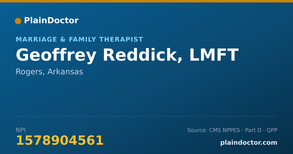 Shareable card for Geoffrey Reddick, LMFT - Marriage & Family Therapist, Rogers, AR