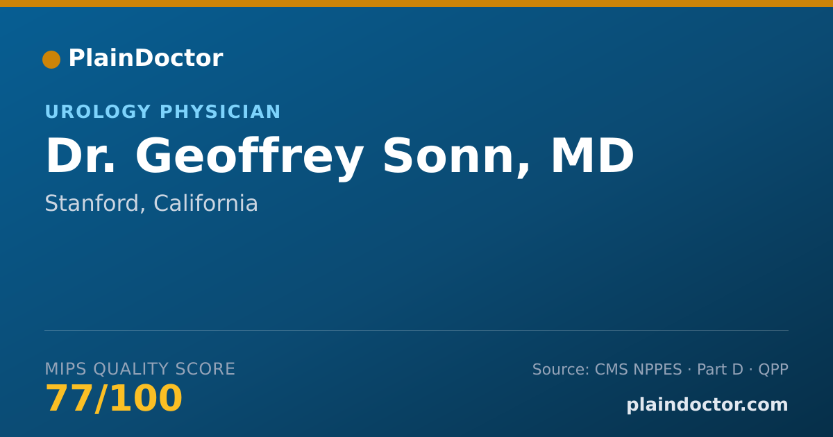 Shareable card for Geoffrey Sonn, MD - Surgery Physician, Stanford, CA