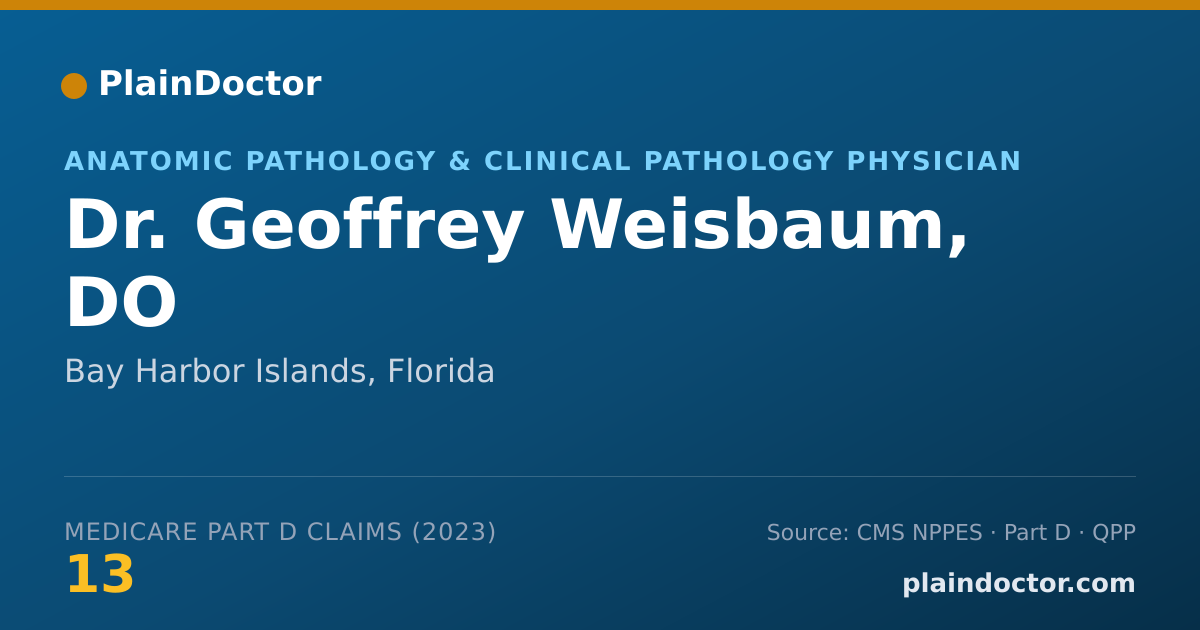 Shareable card for Geoffrey Weisbaum, DO - Anatomic Pathology & Clinical Pathology Physician, Bay Harbor Islands, FL