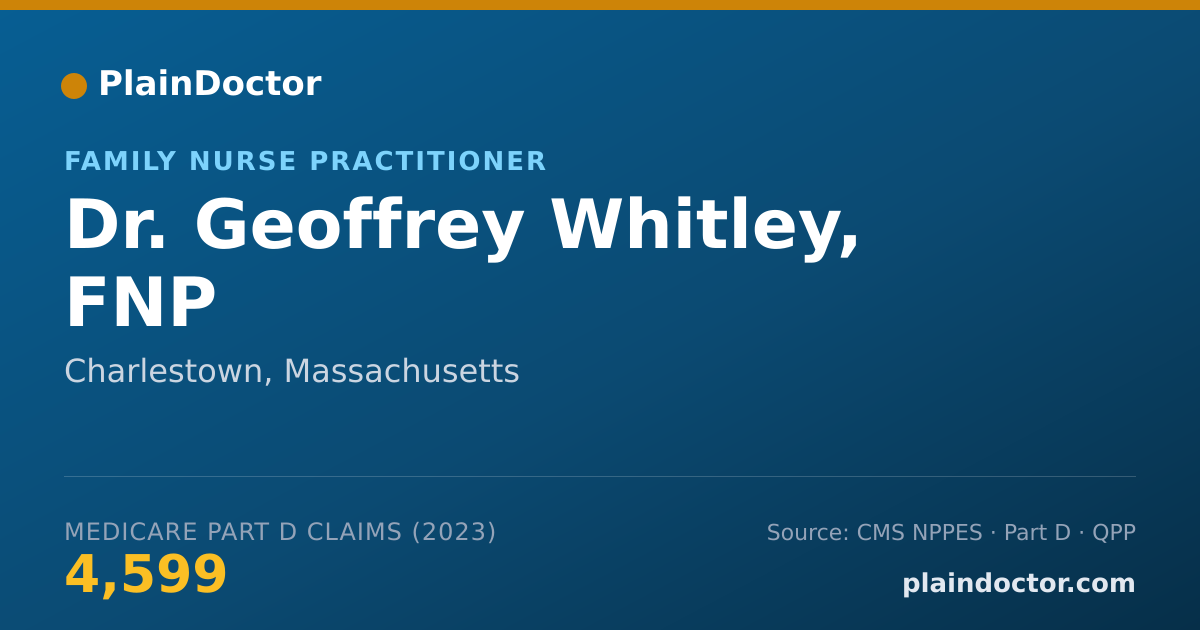 Shareable card for Geoffrey Whitley, FNP - Family Nurse Practitioner, Charlestown, MA