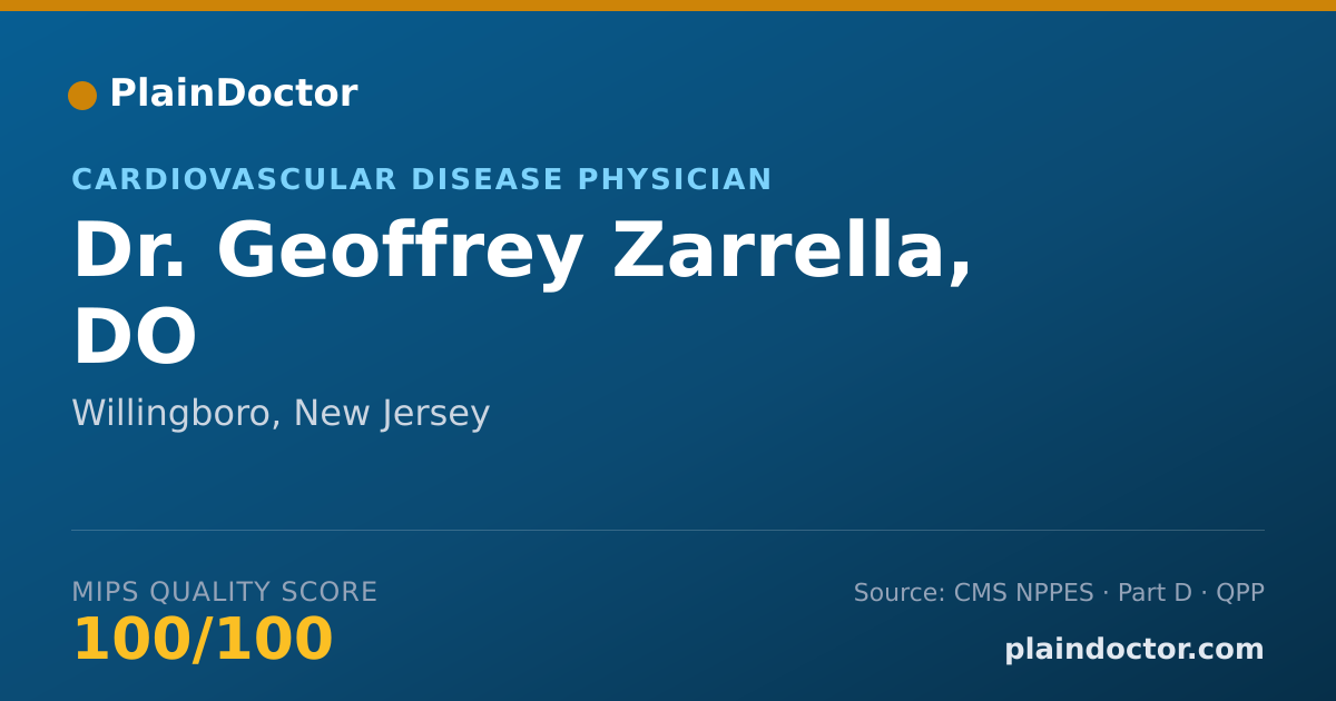 Shareable card for Geoffrey Zarrella, DO - Cardiovascular Disease Physician, Willingboro, NJ