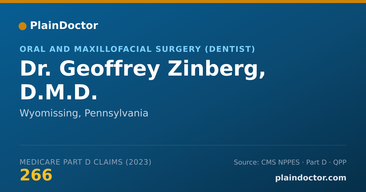 Shareable card for Geoffrey Zinberg, D.M.D. - Oral and Maxillofacial Surgery (Dentist), Wyomissing, PA