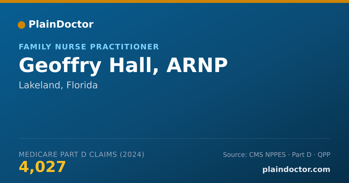 Shareable card for Geoffry Hall, ARNP - Family Nurse Practitioner, Lakeland, FL