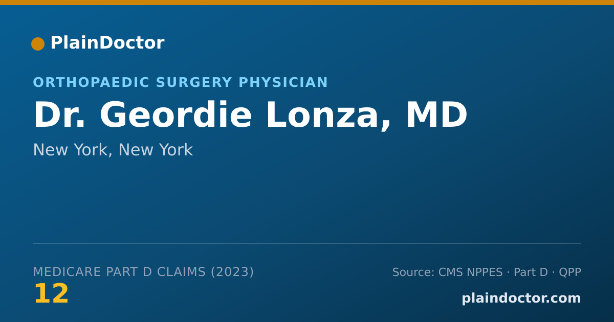 Shareable card for Geordie Lonza, MD - Orthopaedic Surgery Physician, New York, NY