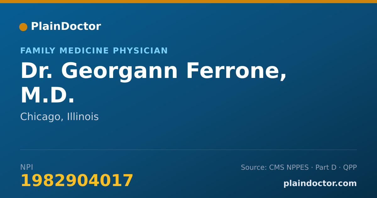 Shareable card for Georgann Ferrone, M.D. - Family Medicine Physician, Chicago, IL