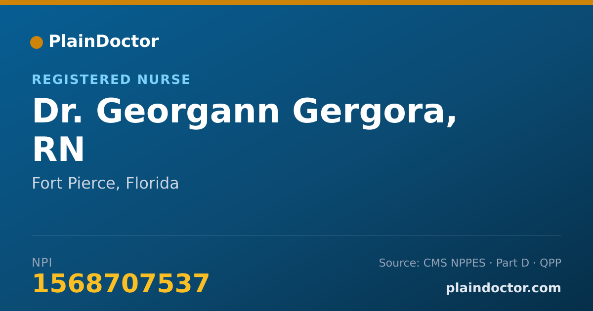 Shareable card for Georgann Gergora, RN - Registered Nurse, Fort Pierce, FL