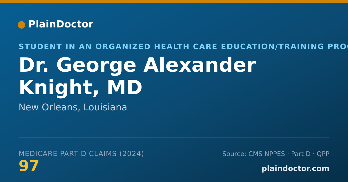 Shareable card for George Alexander Knight, MD - Student in an Organized Health Care Education/Training Program, New Orleans, LA