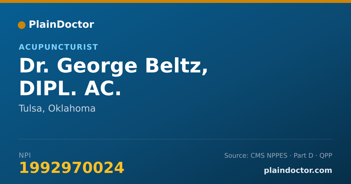 Shareable card for George Beltz, DIPL. AC. - Acupuncturist, Tulsa, OK