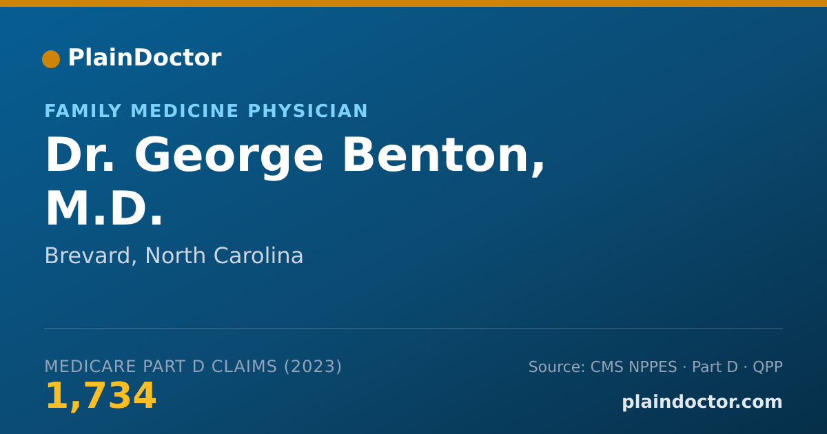 Shareable card for George Benton, M.D. - Family Medicine Physician, Brevard, NC