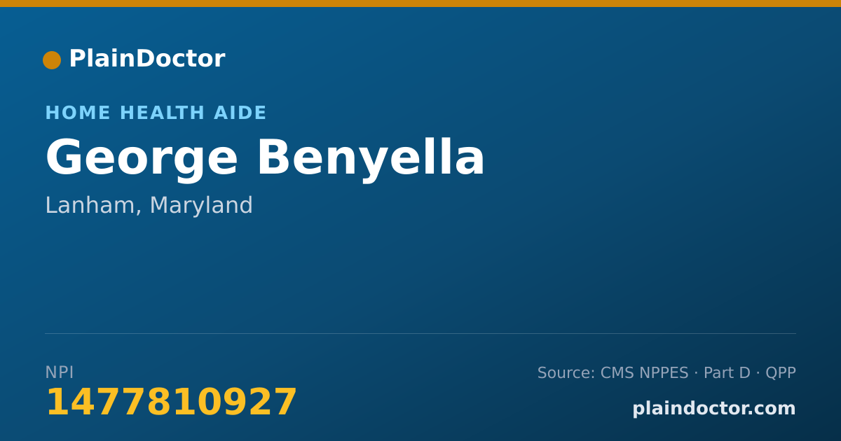 Shareable card for George Benyella - Home Health Aide, Lanham, MD