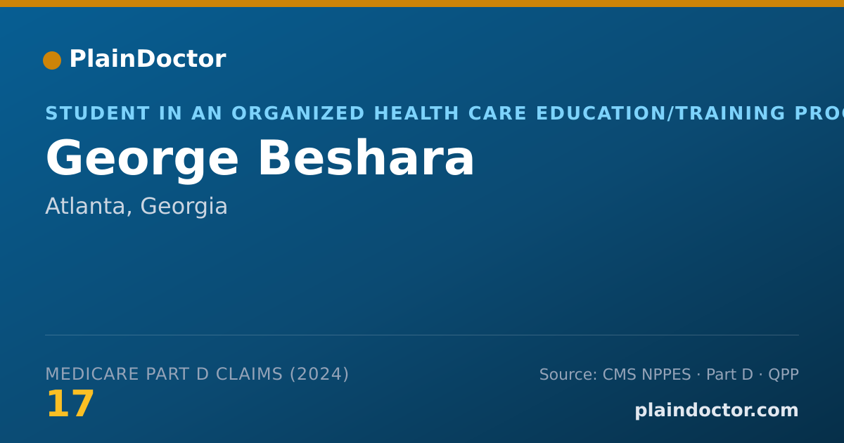 Shareable card for George Beshara - Student in an Organized Health Care Education/Training Program, Atlanta, GA