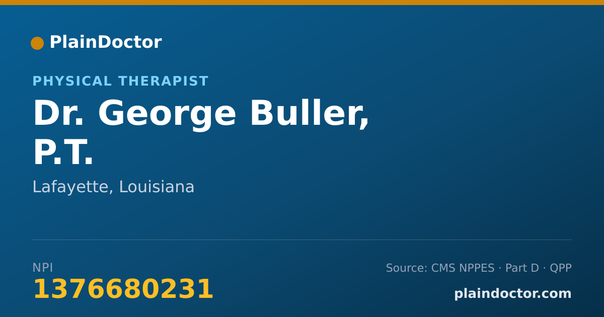 Shareable card for George Buller, P.T. - Physical Therapist, Lafayette, LA