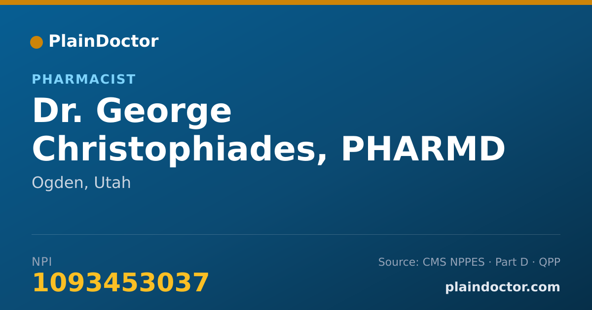 Shareable card for George Christophiades, PHARMD - Pharmacist, Ogden, UT