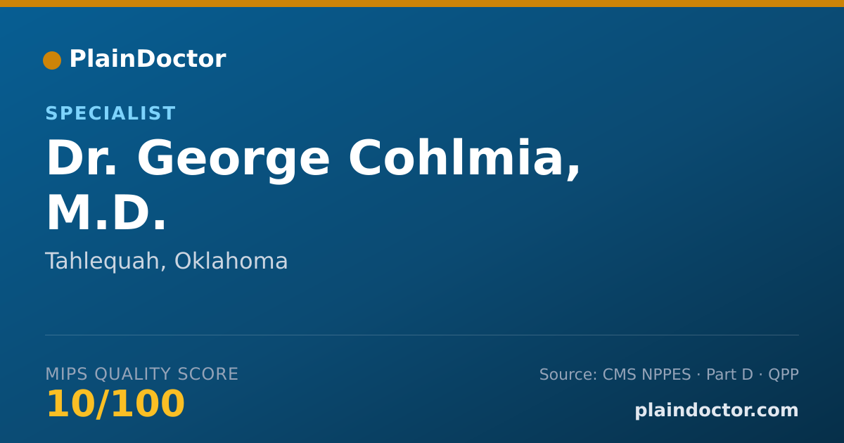 Shareable card for George Cohlmia, M.D. - Specialist, Tahlequah, OK