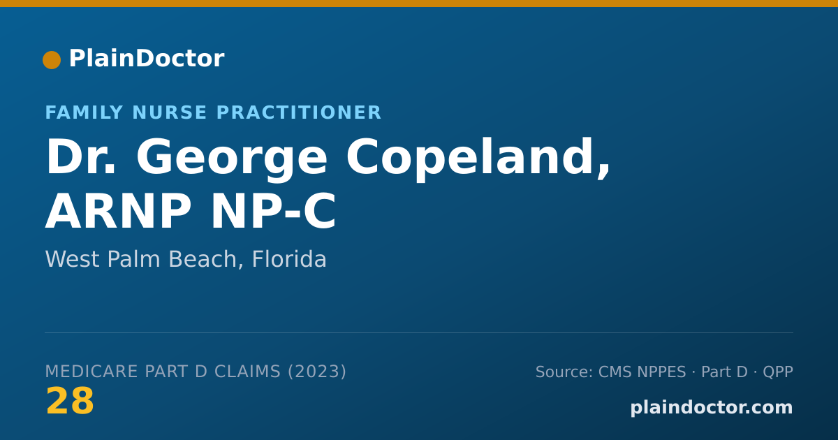Shareable card for George Copeland, ARNP NP-C - Family Nurse Practitioner, West Palm Beach, FL