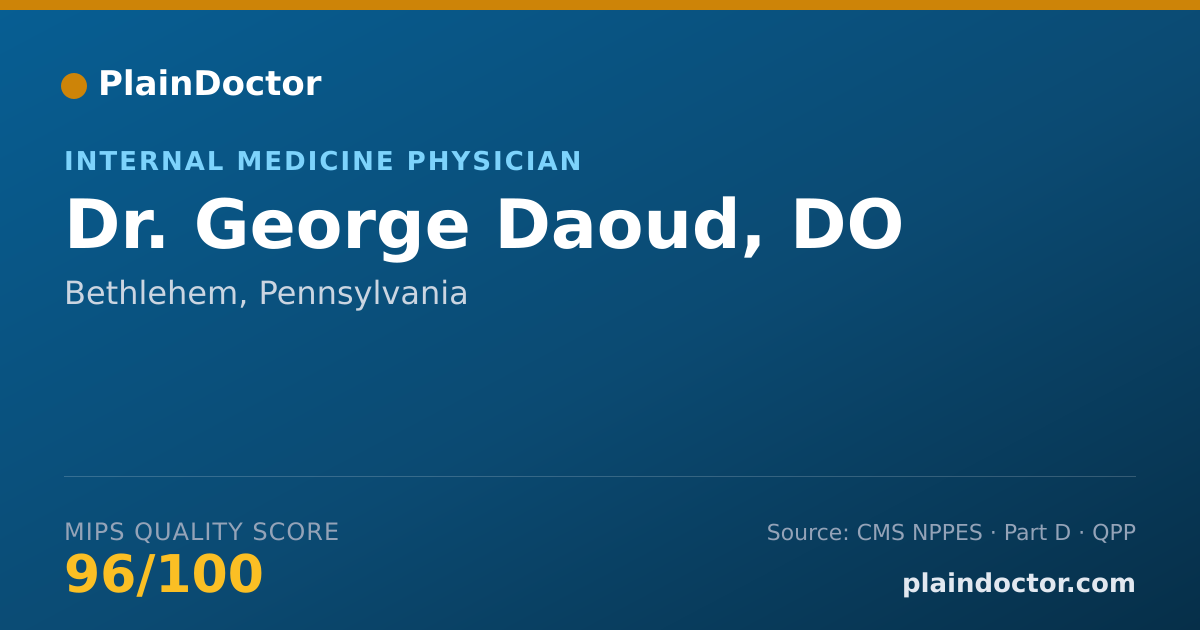 Shareable card for George Daoud, DO - Internal Medicine Physician, Bethlehem, PA
