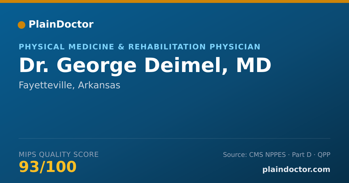 Shareable card for George Deimel, MD - Physical Medicine & Rehabilitation Physician, Fayetteville, AR