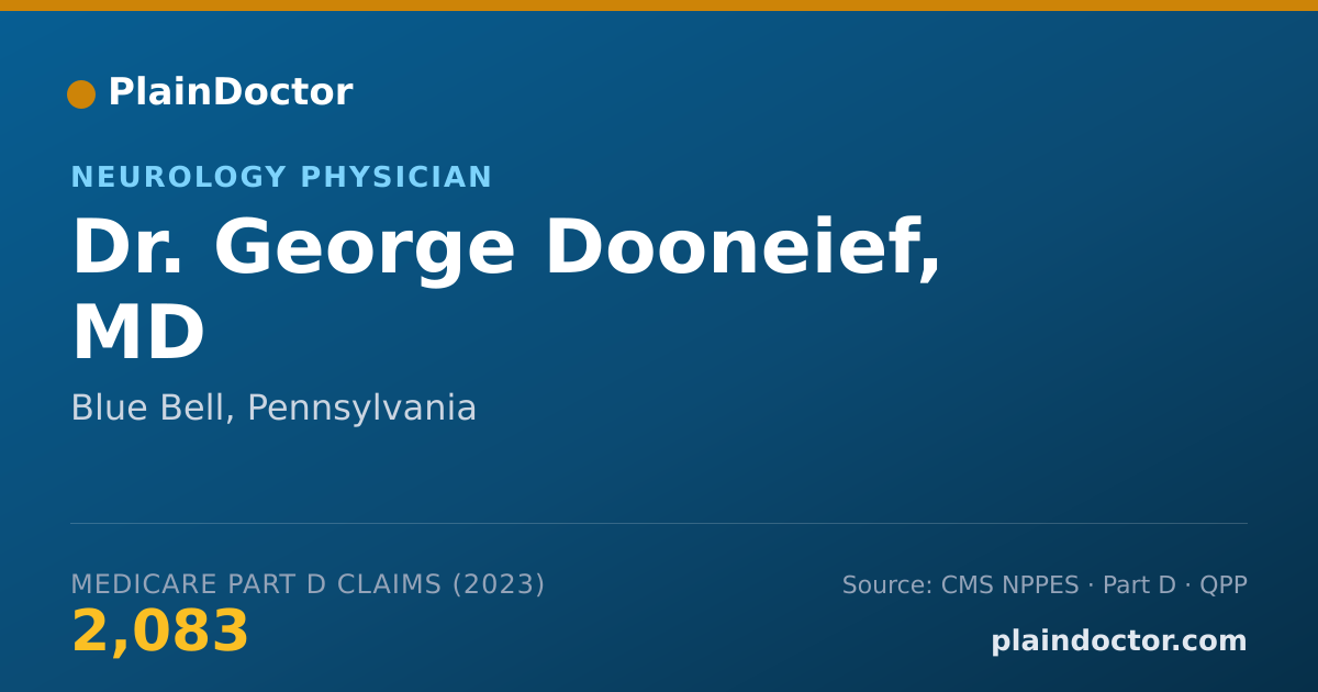 Shareable card for George Dooneief, MD - Neurology Physician, Blue Bell, PA