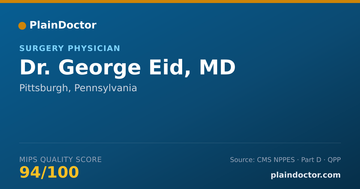 Shareable card for George Eid, MD - Surgery Physician, Pittsburgh, PA