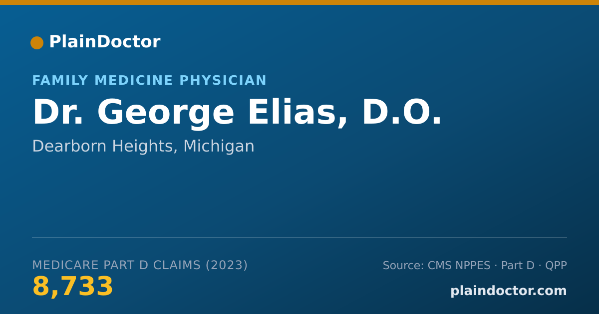 Shareable card for George Elias, D.O. - Family Medicine Physician, Dearborn Heights, MI